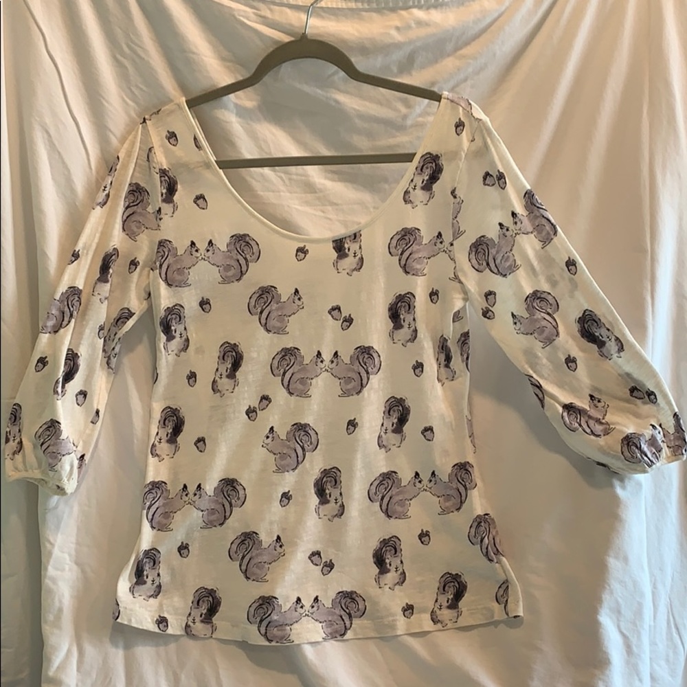 Anthropologie Postmark Squirrel Top